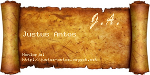 Justus Antos névjegykártya